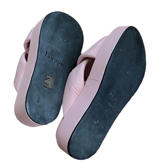 LANAPO Crossover Platform Slides Sandals Leather Made Italy Excellent Condition - Picture 7 of 9